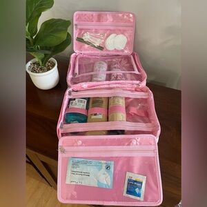POPPIN-10 Large (12x9x5) Pink Cosmetic/Makeup Hanging Toiletry Bag Waterproof
